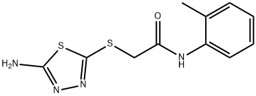 2-[(5-amino-1,3,4-thiadiazol-2-yl)sulfanyl]-N-(2-methylphenyl)acetamide 结构式