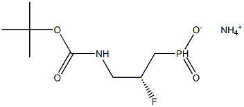 Carbamic acid, [(2R)-2-fluoro-3-(hydroxyphosphinyl)propyl]-, 1,1-dimethylethyl ester, monoammonium salt 化学構造式