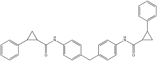 2-phenyl-N-[4-(4-{[(2-phenylcyclopropyl)carbonyl]amino}benzyl)phenyl]cyclopropanecarboxamide Struktur