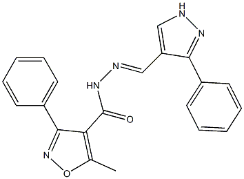 5-methyl-3-phenyl-N'-[(3-phenyl-1H-pyrazol-4-yl)methylene]-4-isoxazolecarbohydrazide Structure