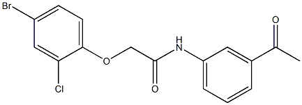 N-(3-acetylphenyl)-2-(4-bromo-2-chlorophenoxy)acetamide Structure