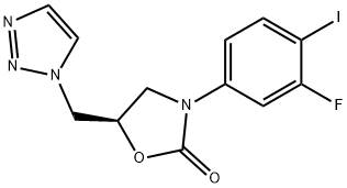 (R)-5-((1H-1,2,3-Triazol-1-yl)methyl)-3-(3-fluoro-4-iodophenyl)oxazolidin-2-one, 501939-95-3, 结构式