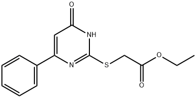 (6-Oxo-4-phenyl-1,6-dihydro-pyrimidin-2-ylsulfanyl)-acetic acid ethyl ester Struktur