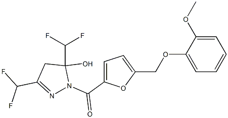 512818-07-4 3,5-bis(difluoromethyl)-1-{5-[(2-methoxyphenoxy)methyl]-2-furoyl}-4,5-dihydro-1H-pyrazol-5-ol