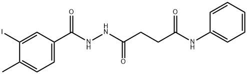 4-[2-(3-iodo-4-methylbenzoyl)hydrazino]-4-oxo-N-phenylbutanamide 结构式