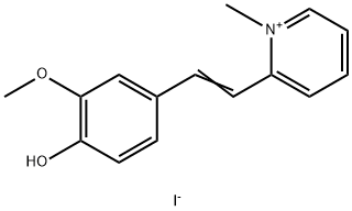 Pyridinium, 2-[2-(4-hydroxy-3-methoxyphenyl)ethenyl]-1-methyl-, iodide Struktur