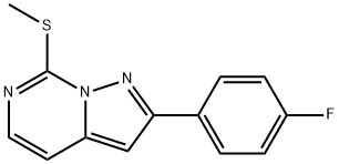 2- (4-fluorophenyl)-7- (methylsulfanyl)- pyrazol [1, 5-c] pyrimidine,601521-50-0,结构式