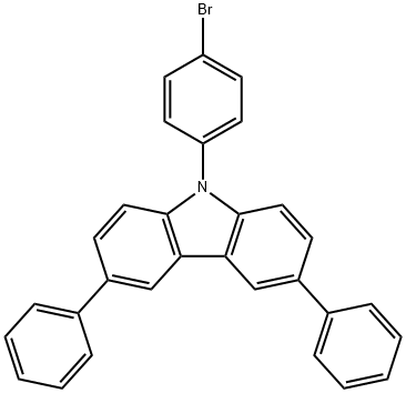9-(4-溴苯基)-3,6-二苯基-9H-咔唑,607739-92-4,结构式