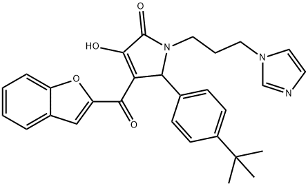 4-(1-benzofuran-2-ylcarbonyl)-5-(4-tert-butylphenyl)-3-hydroxy-1-[3-(1H-imidazol-1-yl)propyl]-1,5-dihydro-2H-pyrrol-2-one Structure