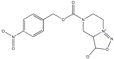 5-(((4-nitrobenzyl)oxy)carbonyl)-3,3a,4,5,6,7-hexahydro-[1,2,3]oxadiazolo[3,4-a]pyrazin-8-ium-3-olate Struktur