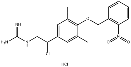 N-(2-chloro-{3,5-dimethyl-4-[(2-nitrobenzyl)oxy]phenyl}ethyl)guanidinium hydrochloride,628291-33-8,结构式