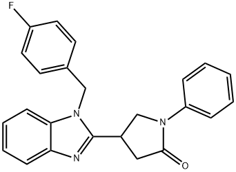 4-[1-(4-fluorobenzyl)-1H-benzimidazol-2-yl]-1-phenyl-2-pyrrolidinone 化学構造式