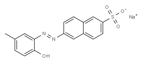 2-Naphthalenesulfonic acid, 6-[(2-hydroxy-5-methylphenyl)azo]-, monosodium salt Struktur