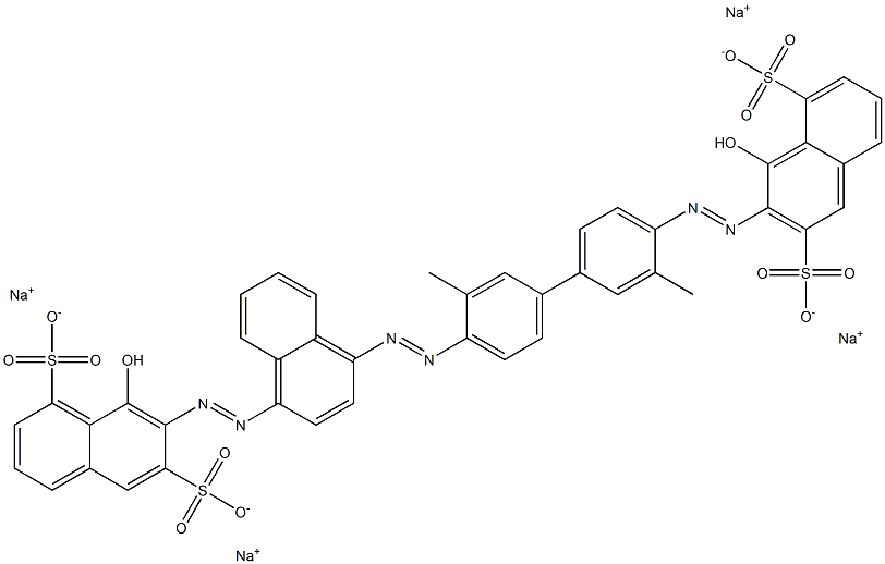 1,6-Naphthalenedisulfonic acid, 8-hydroxy-7-[[4-[[4'-[(1-hydroxy-3,8-disulfo-2-naphthalenyl)azo]-3,3'-dimethyl[1,1'-biphenyl]-4-yl]azo]-1-naphthalenyl]azo]-, tetrasodium salt Structure