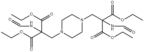 TETRAETHYL 2,2'-(1,4-PIPERAZINEDIYLDIMETHYL)BIS(2-FORMAMIDOMALONATE) Structure
