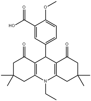 5-(10-ethyl-3,3,6,6-tetramethyl-1,8-dioxo-1,2,3,4,5,6,7,8,9,10-decahydroacridin-9-yl)-2-methoxybenzoic acid,664353-64-4,结构式