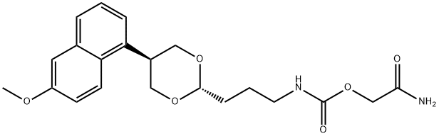 CarbaMic acid, [3-[trans-5-(6-Methoxy-1-naphthalenyl)-1,3-dioxan-2-yl]propyl]-, 2-aMino-2-oxoethyl ester Structure