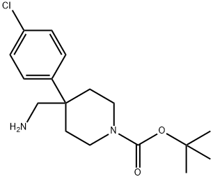 1-Boc-4-(4-chlorophenyl)4-piperidinemethanamine Struktur