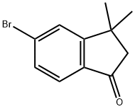 5-ブロモ-3,3-ジメチル-2,3-ジヒドロ-1H-インデン-1-オン 化学構造式