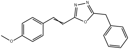 4-[(E)-2-(5-benzyl-1,3,4-oxadiazol-2-yl)ethenyl]phenyl methyl ether Struktur