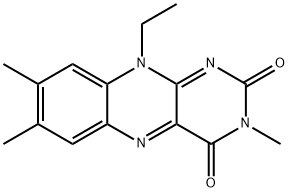 10乙基3,7,8-三甲基苯并[G]蝶啶-2,4(3H,10H) -二酮, 67767-38-8, 结构式