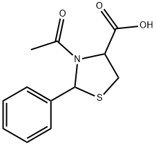 3-乙酰基-2-苯基-4-噻唑烷羧酸, 72286-38-5, 结构式