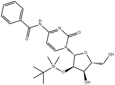 N-benzoyl-2'-O-(tert-butyldimethylsilyl)cytidine Structure