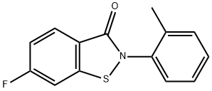 6-Fluoro-2-(2-methylphenyl)-1,2-benzisothiazol-3(2H)-one,727664-79-1,结构式