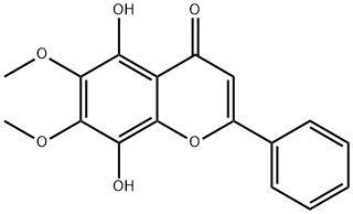 4H-1-Benzopyran-4-one, 5,8-dihydroxy-6,7-dimethoxy-2-phenyl- Struktur