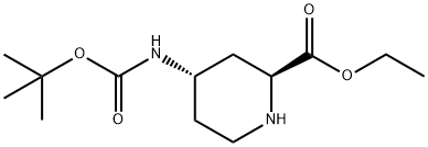 ethyl (2S,4S)-4-((tert-butoxycarbonyl)amino)piperidine-2-carboxylate Struktur