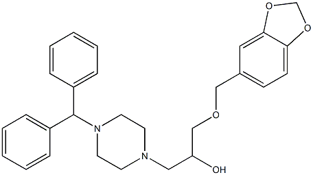 1-(4-benzhydryl-1-piperazinyl)-3-(1,3-benzodioxol-5-ylmethoxy)-2-propanol Structure
