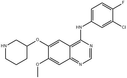4-[(3-chloro-4-fluoro-phenyl)amino]-6-(piperidin-3-yloxy)-7-methoxy-quinazoline,760171-44-6,结构式