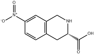 (3S)-7-nitro-1,2,3,4-tetrahydroisoquinoline-3-carboxylic acid 化学構造式