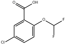 5-chloro-2-(difluoromethoxy)benzoic acid Struktur