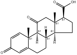 3,11-Dioxoandrosta-1,4-diene-17-carboxylic acid, 80699-76-9, 结构式