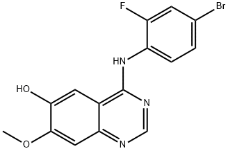 4-((4-bromo-2-fluorophenyl)amino)-7-methoxyquinazolin-6-ol,808762-63-2,结构式