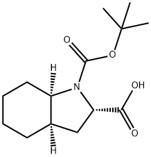 (2S,3aR,7aR)-1-[(2-methylpropan-2-yl)oxycarbonyl]-2,3,3a,4,5,6,7,7a-octahydroindole-2-carboxylic acid Struktur