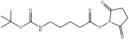 Pentanoic acid, 5-[[(1,1-dimethylethoxy)carbonyl]amino]-, 2,5-dioxo-1-pyrrolidinyl ester 结构式