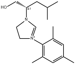 (S)-3-(1-hydroxy-4-methylpentan-2-yl)-1-mesityl-4,5-dihydro-1H-imidazol-3-ium hexafluorophosphate(V) Struktur