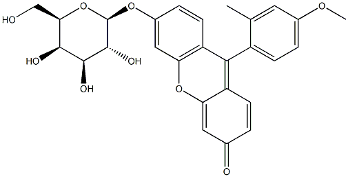 6-(b-D-Galactopyranosyloxy)-9-(4-methoxy-2-methylphenyl)-3H-xanthen-3-one,850695-63-5,结构式