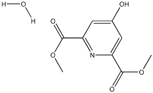 4-ヒドロキシ-2,6-ピリジンジカルボン酸ジメチル一水和物 化学構造式