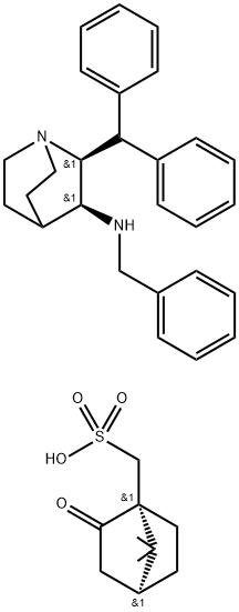 (2S,3S)-2-benzhydryl-N-benzylquinuclidin-3-amine- (1R)-10-ca mphorsulfonate Structure