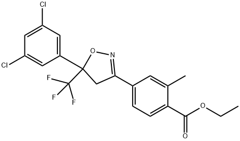 ethyl 4-(5-(3,5-dichlorophenyl)-5-(trifluoromethyl)-4,5-dihydroisoxazol-3-yl)-2-methylbenzoate, 864725-61-1, 结构式