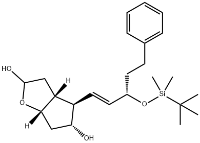 (3aR,4R,5R,6aS)-4-[(1E,3S)-3-[[(1,1-Dimethylethyl)dimethylsilyl]oxy]-5-phenyl-1-pentenyl]hexahydro-2H-cyclopenta[b]furan-2,5-diol Structure