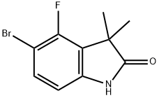 5-BROMO-4-FLUORO-3,3-DIMETHYL-2,3-DIHYDRO-1H-INDOL-2-ONE,872141-28-1,结构式