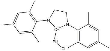 (1,3-二均三甲苯基咪唑-2-亚基)氯化银(I), 873297-18-8, 结构式