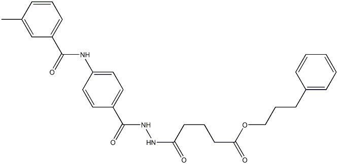 3-phenylpropyl 5-(2-{4-[(3-methylbenzoyl)amino]benzoyl}hydrazino)-5-oxopentanoate Struktur