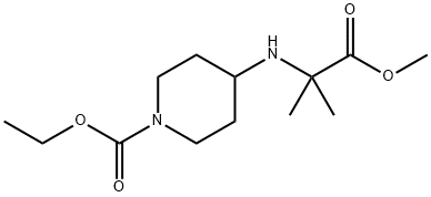 ethyl 4-((1-methoxy-2-methyl-1-oxopropan-2-yl)amino)piperidine-1-carboxylate, 879614-69-4, 结构式