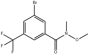 3-bromo-N-methoxy-N-methyl-5-(trifluoromethyl)benzamide 化学構造式