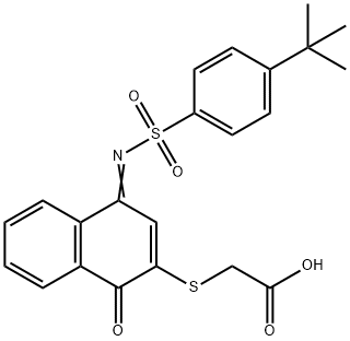 2-[[4-[[[4-(tert-Butyl)phenyl]sulfonyl]imino]-1-oxo-1,4-dihydro-2-naphthyl]thio]acetic Acid Struktur